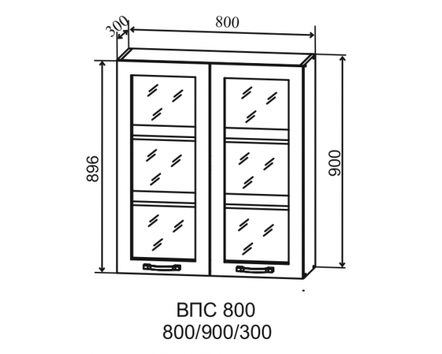 Гарда ВПС 800 шкаф верхний со стеклом высокий (Серый Эмалит/корпус Серый)